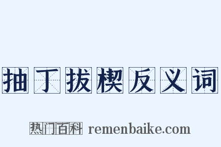 抽丁拔楔反义词是什么意思的图片